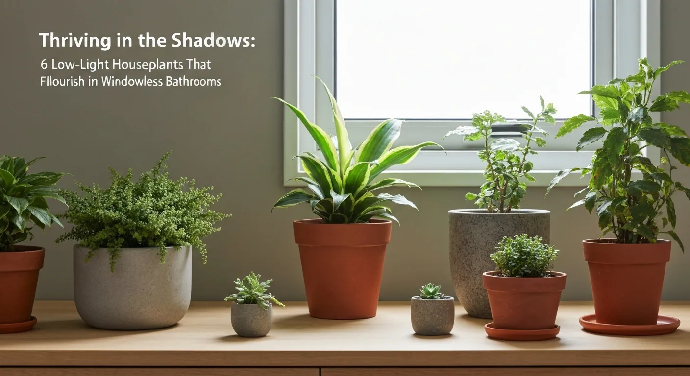 Thriving in the Shadows: 6 Low-Light Houseplants That Flourish in Windowless Bathrooms