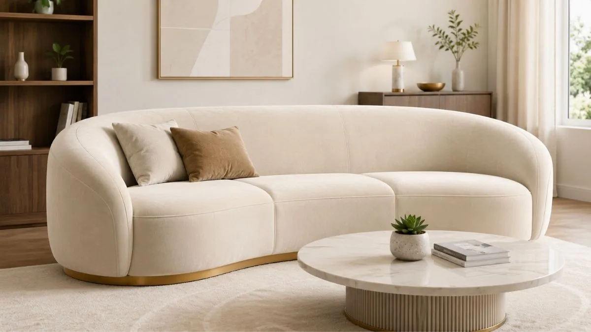 How the Acanva Curved Velvet Sofa Elevates Your Living Room with Luxury, Comfort, and Contemporary Style